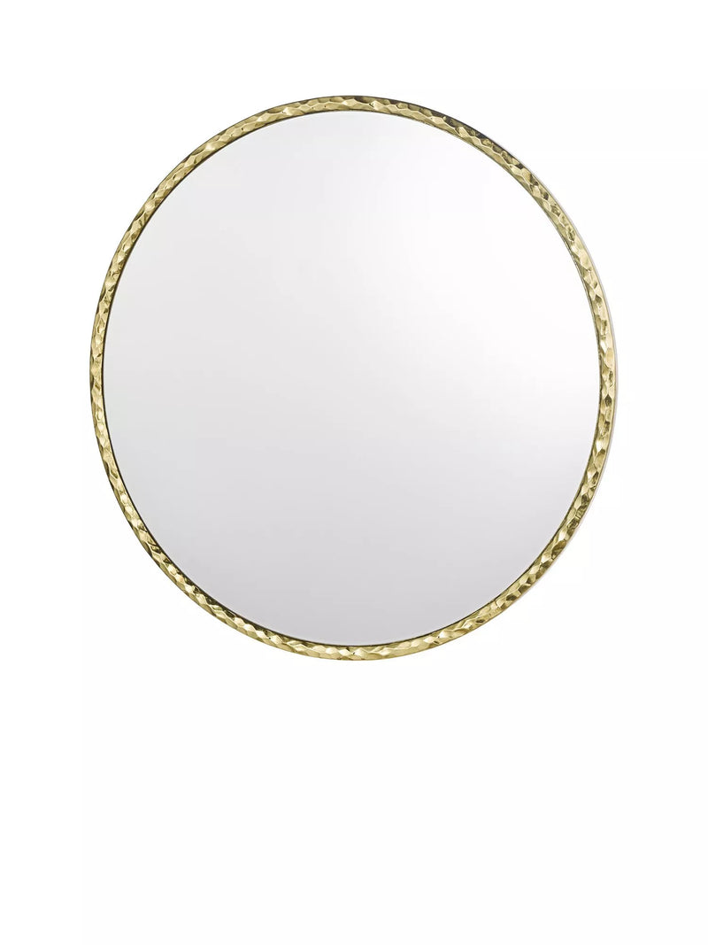 Där Jinelle hammered texture round wall mirror 80cm gold, UK version