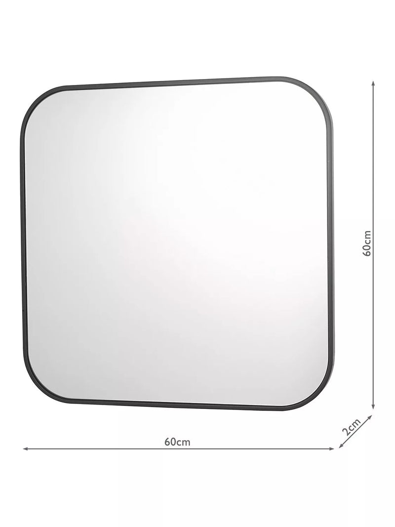 Där square wall mirror black metal frame 60x60cm, UK version