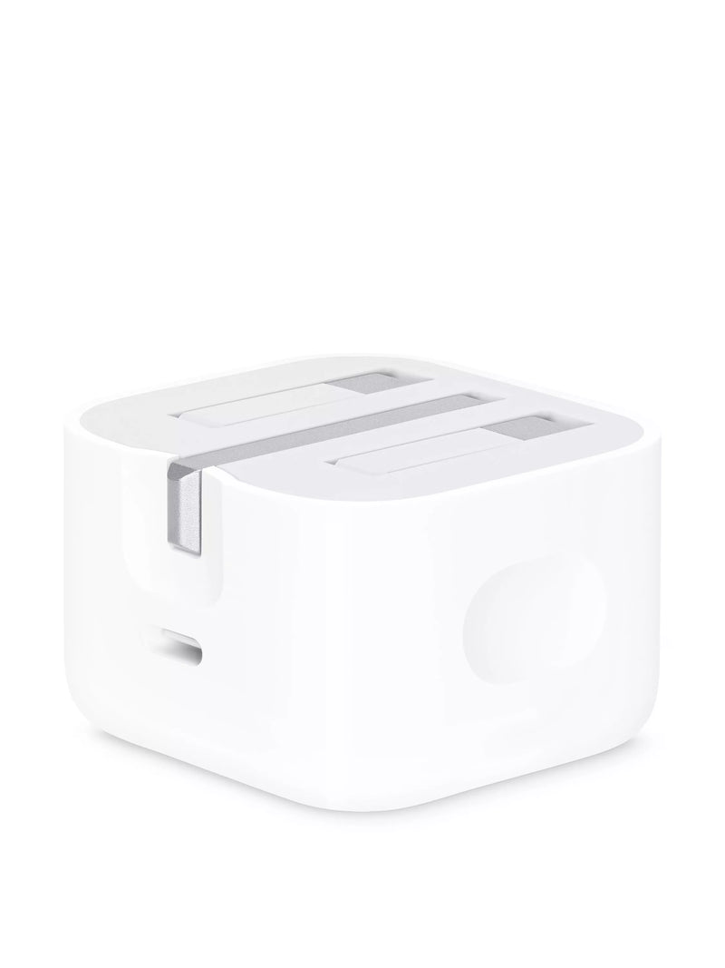 Apple 20W USB-C Power Adapter in white, UK version