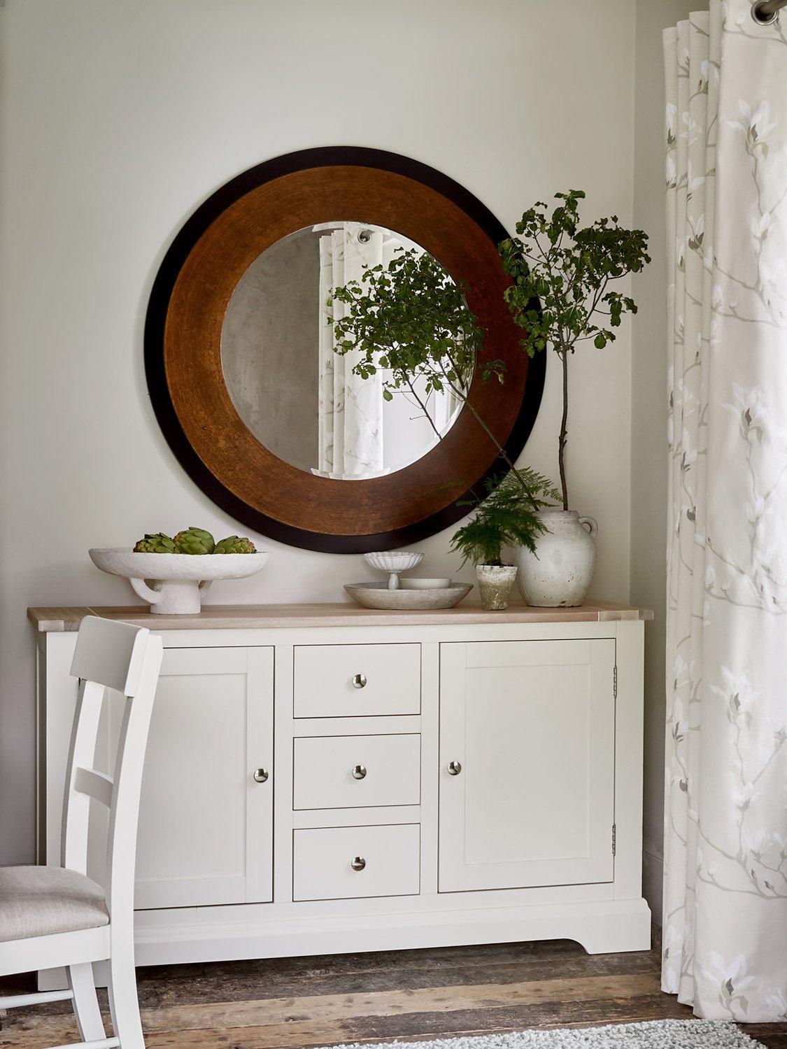 Laura Ashley round wall mirror bronze 110cm, UK version