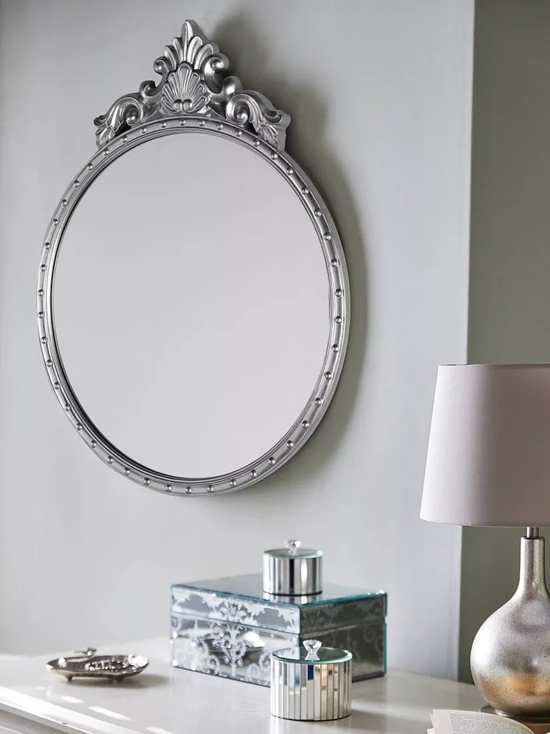 Laura Ashley Overton round wall mirror 73 x 58cm, UK version