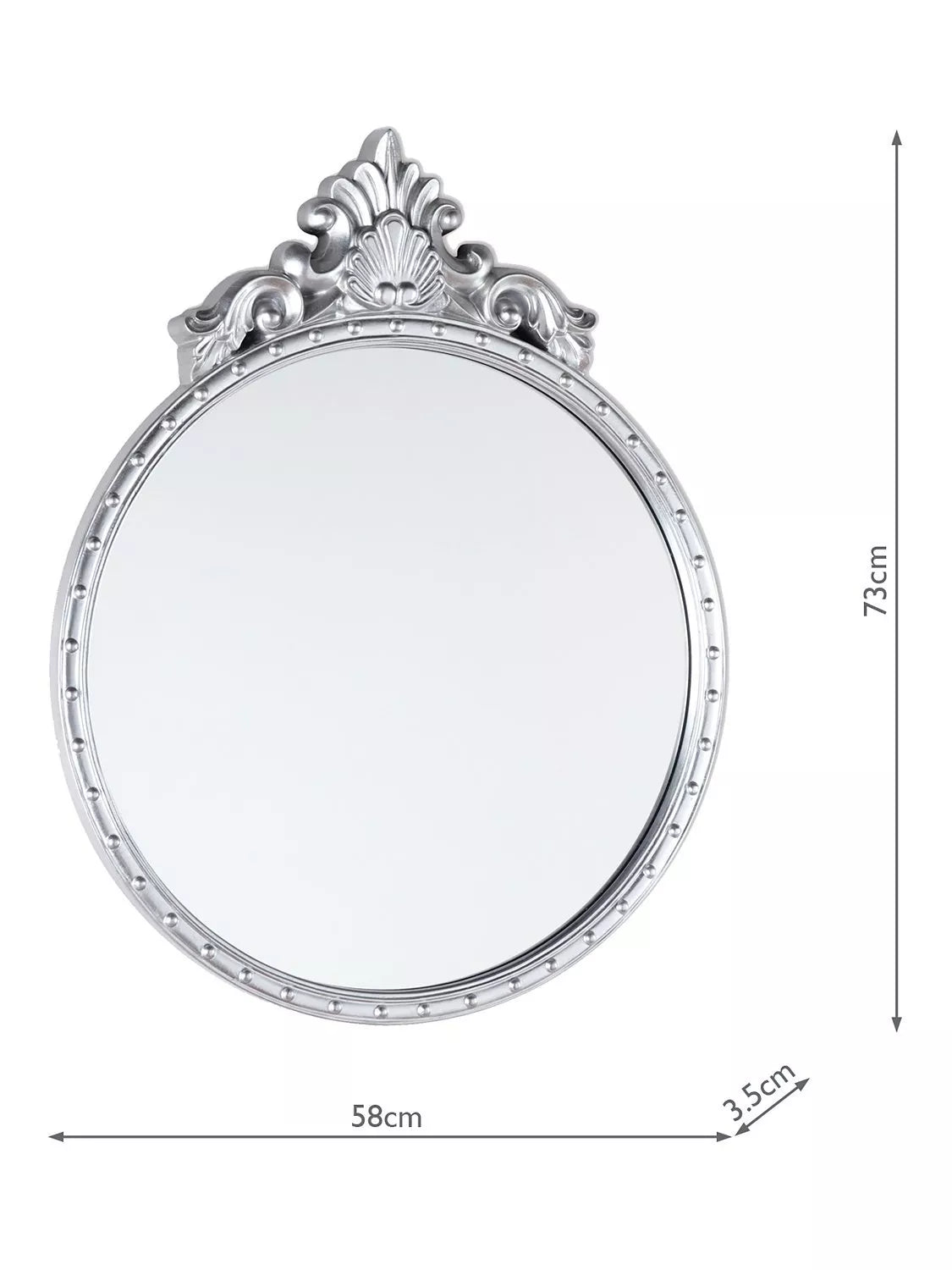 Laura Ashley Overton round wall mirror 73 x 58cm, UK version