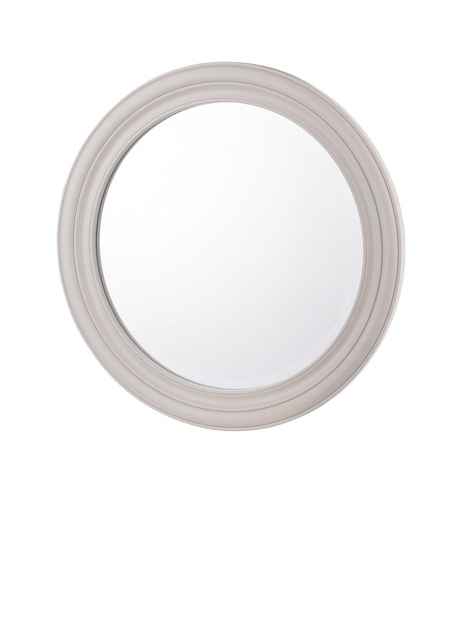 Laura Ashley Tate round wall mirror 60cm off white (British brand)