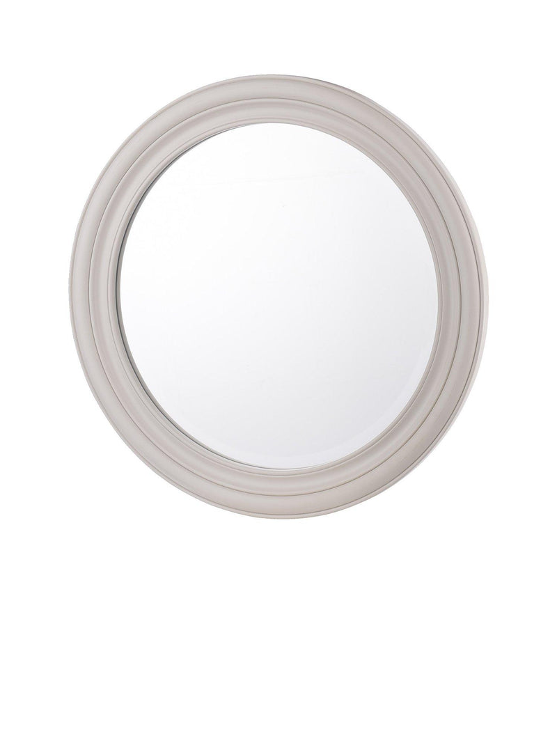 Laura Ashley Tate round wall mirror 60cm off white (British brand)