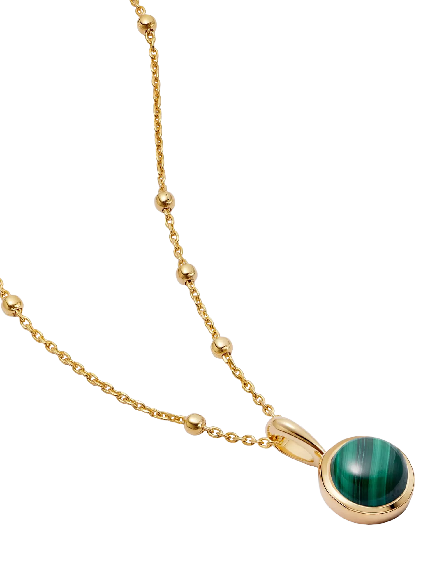 Daisy London Healing Stone Pendant Necklace, Gold/Malachite