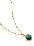 Daisy London Healing Stone Pendant Necklace, Gold/Malachite
