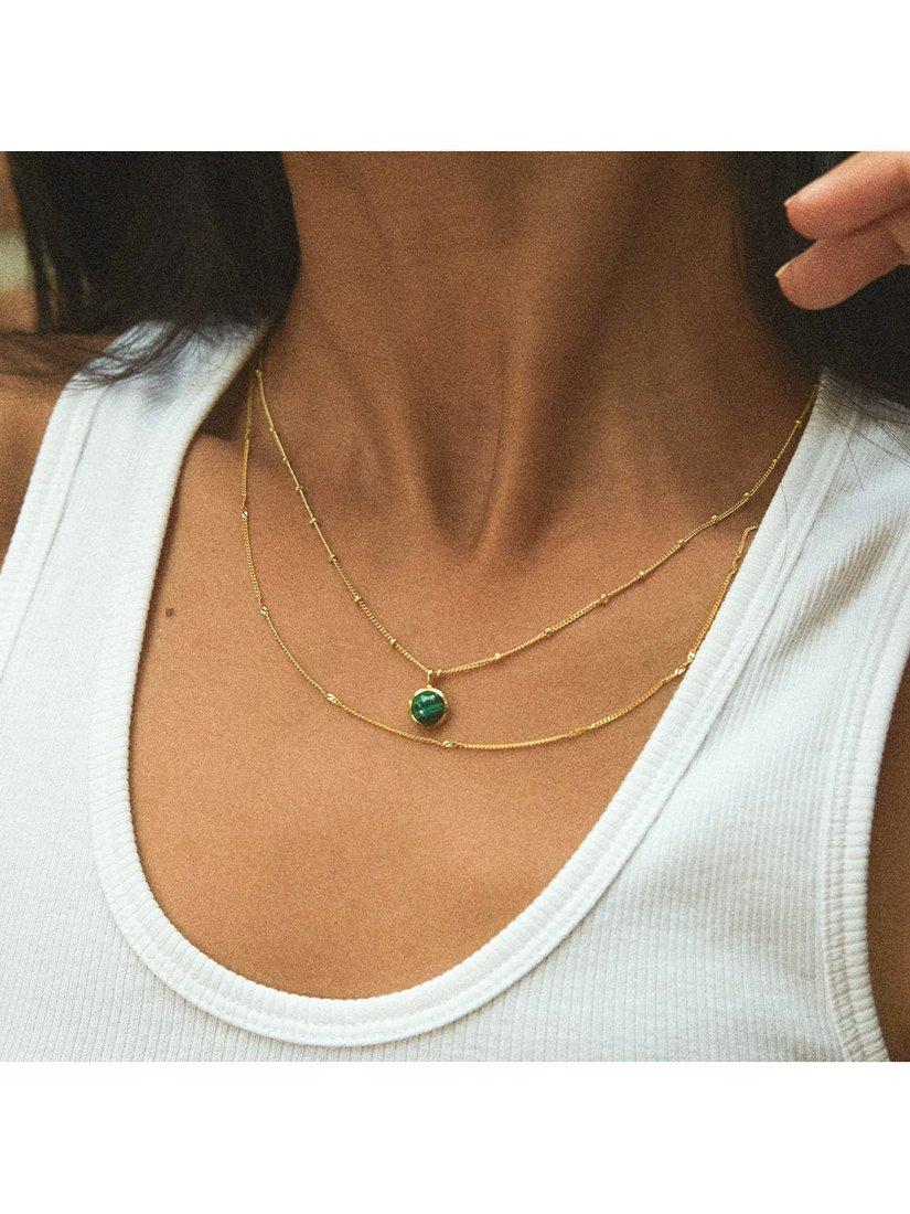 Daisy London pendant necklace aventurine stone 43cm - British product