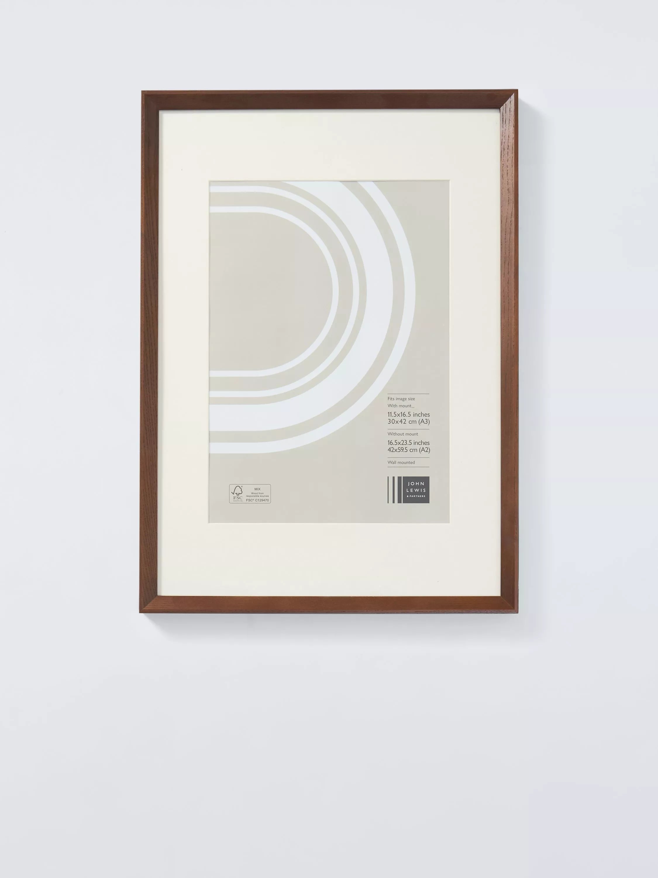 John Lewis Isla Poster Frame & Mount, FSC-Certified (Oak Wood) - Black A2 (42 x 60cm)