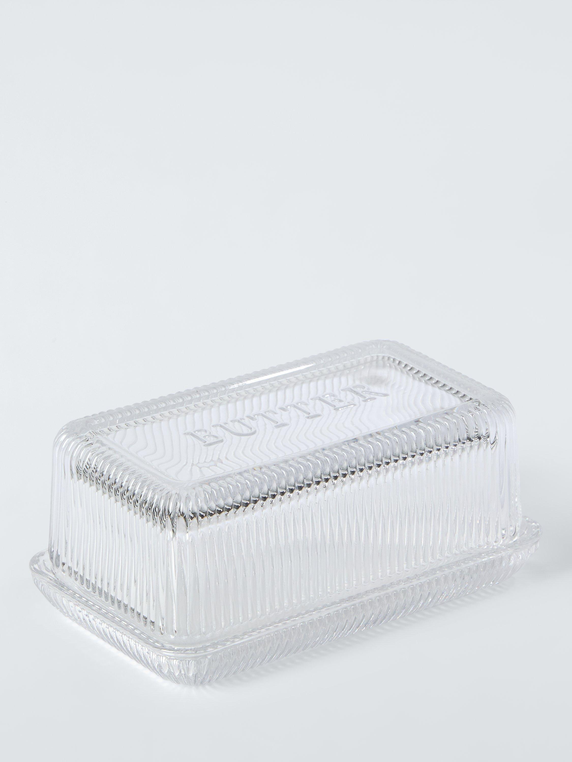 John Lewis clear glass butter dish, UK version