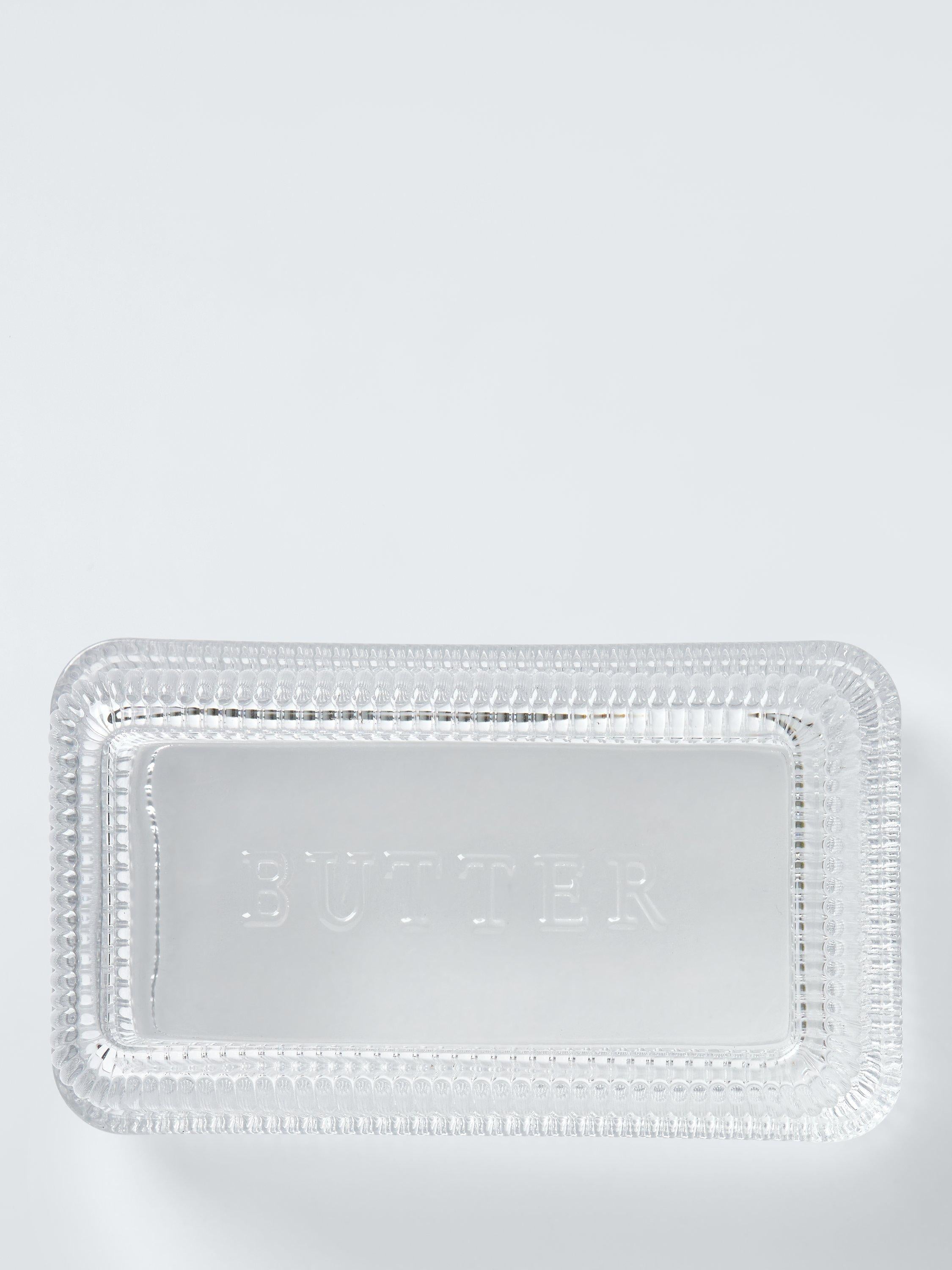 John Lewis clear glass butter dish, UK version