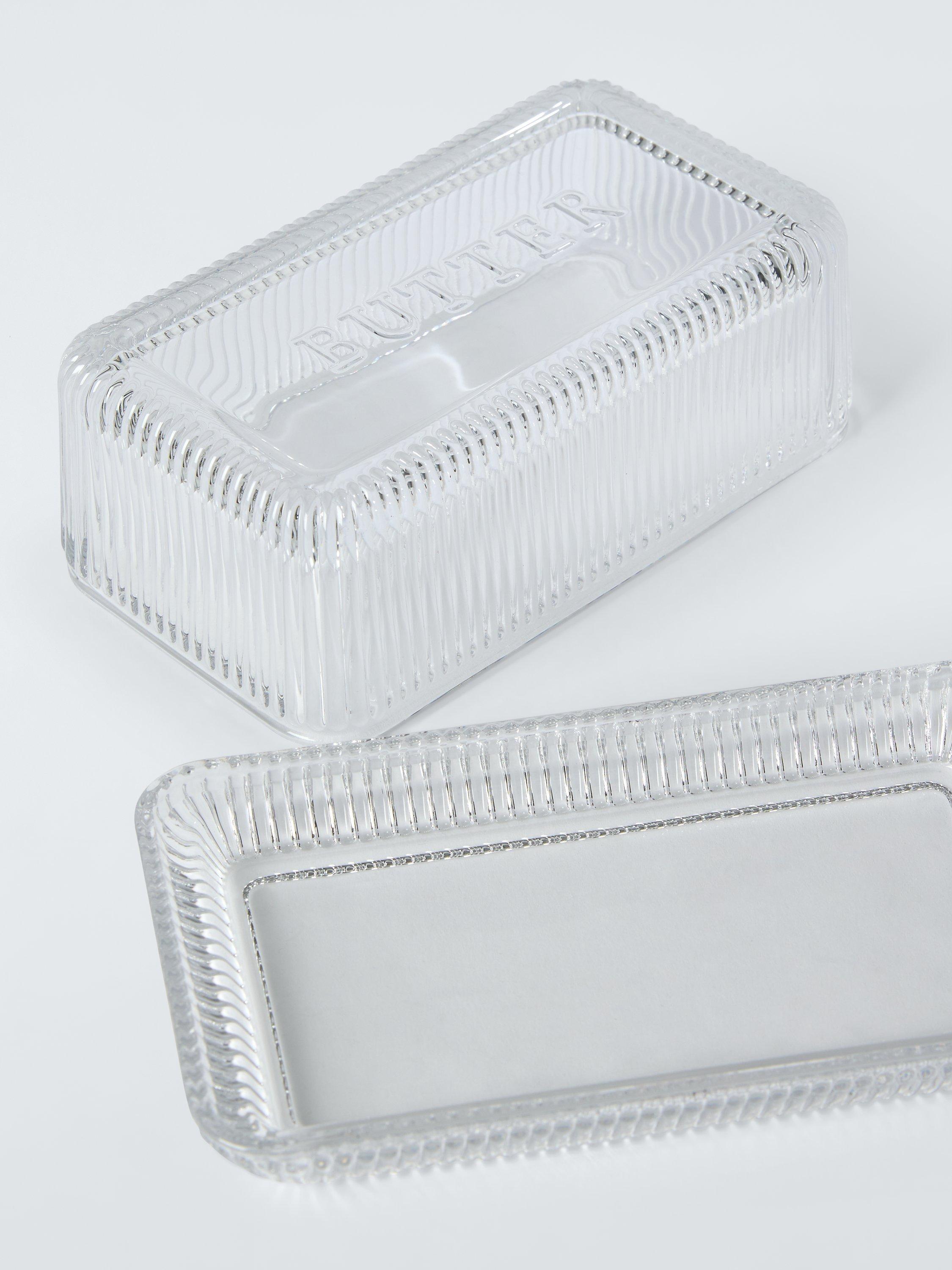 John Lewis clear glass butter dish, UK version
