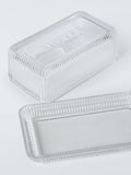 John Lewis clear glass butter dish, UK version