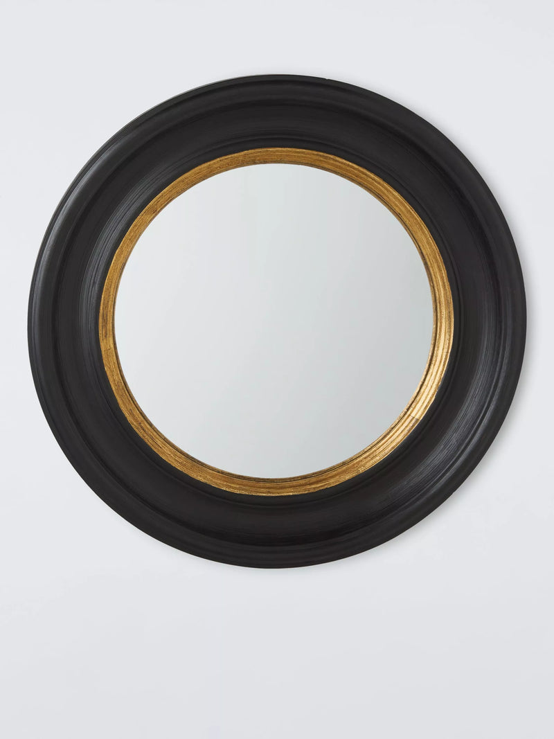 John Lewis round convex mirror 50cm black gold (British brand)