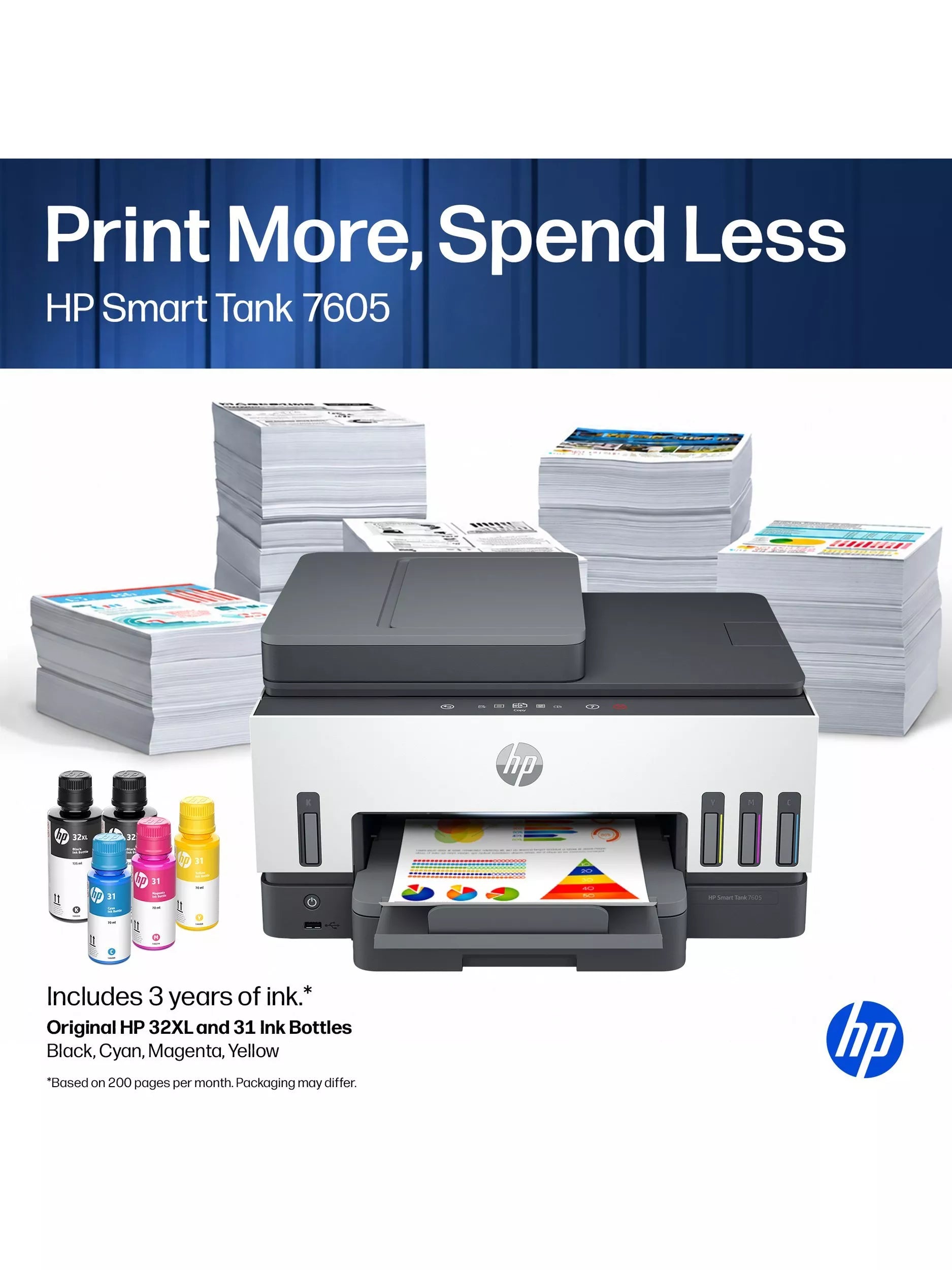 HP Smart Tank 7605 wireless printer Light Basalt, imported from the UK