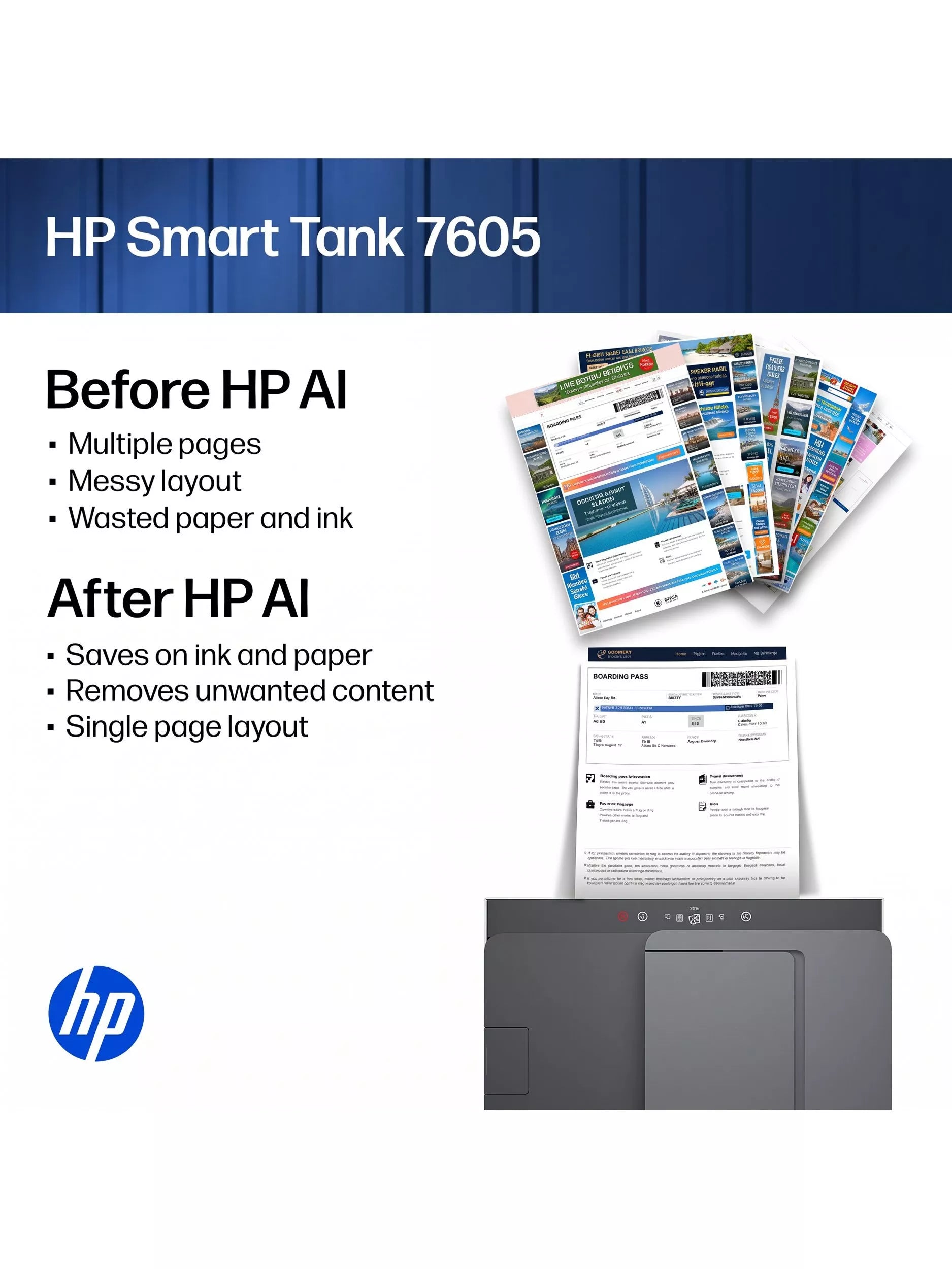HP Smart Tank 7605 wireless printer Light Basalt, imported from the UK