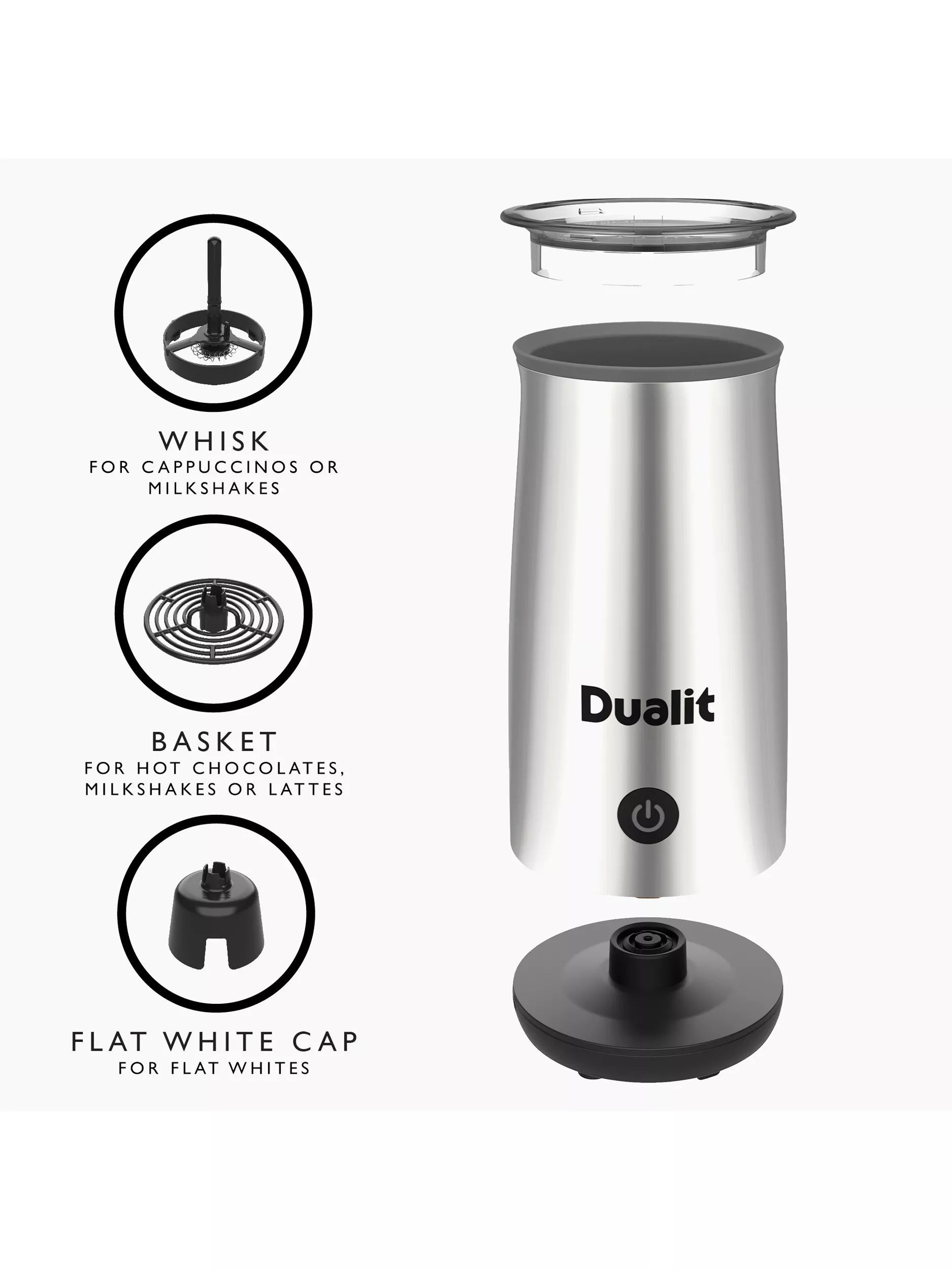 Dualit hot chocolate maker and milk frother chrome - British product
