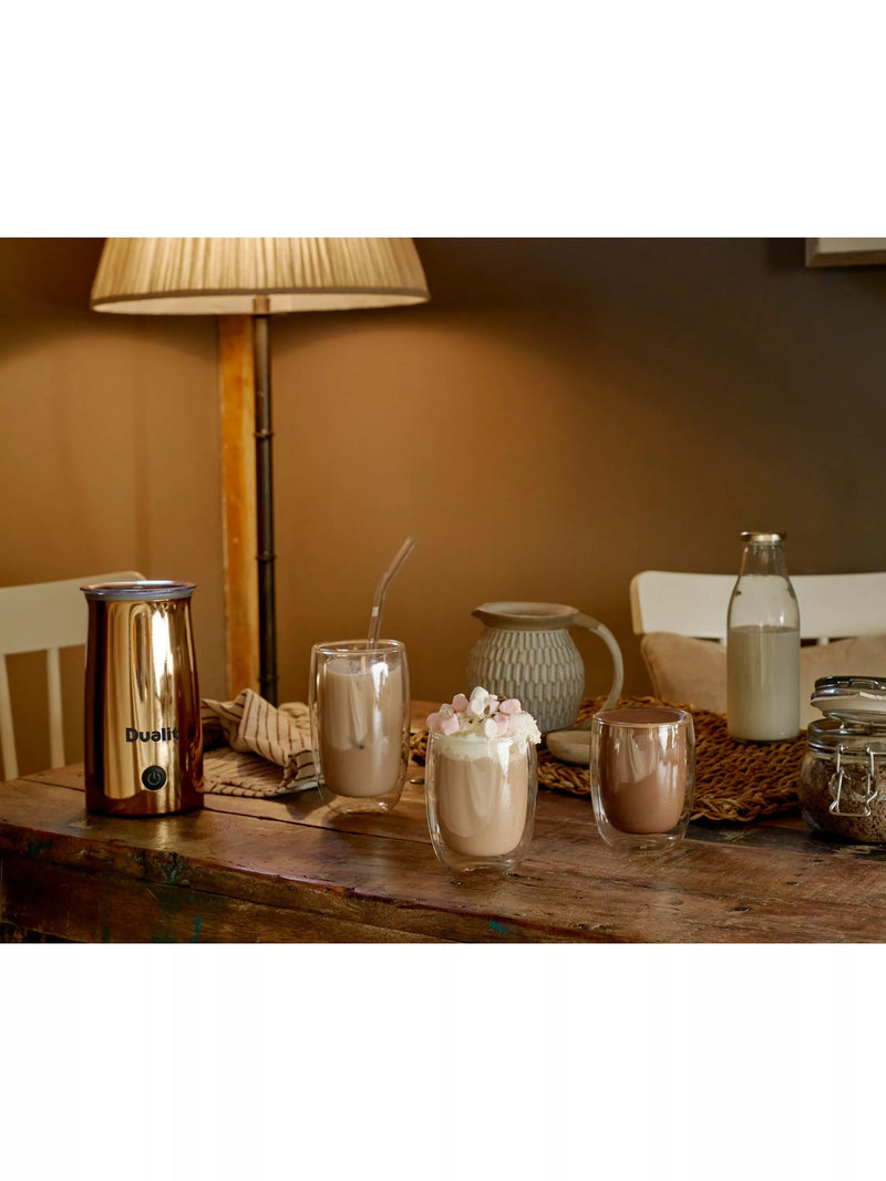 Dualit hot chocolate maker and milk frother in copper - British product