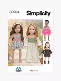 Simplicity sewing pattern S9904 for 46cm dolls, imported from the UK
