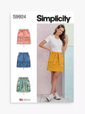 Simplicity cargo mini skirt sewing pattern S9924, UK version