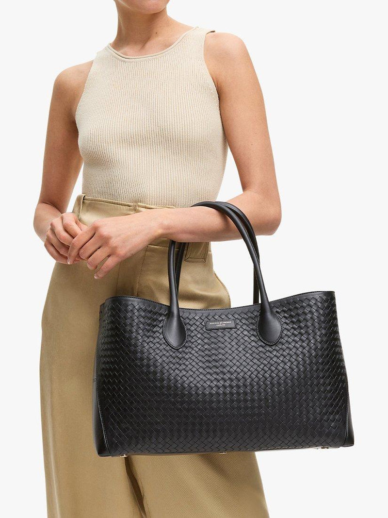 Aspinal of London slot weave leather tote bag - British product