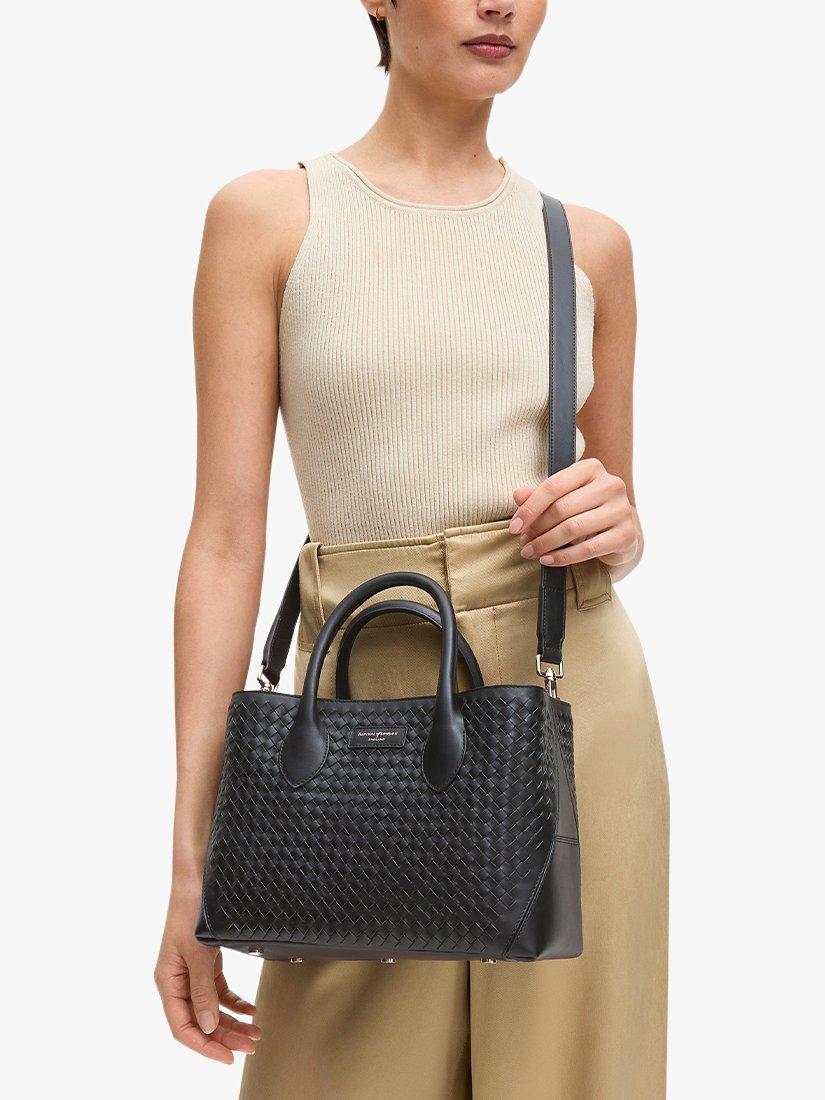 حقيبة يد Aspinal of London slot weave leather midi (ماركة بريطانية)