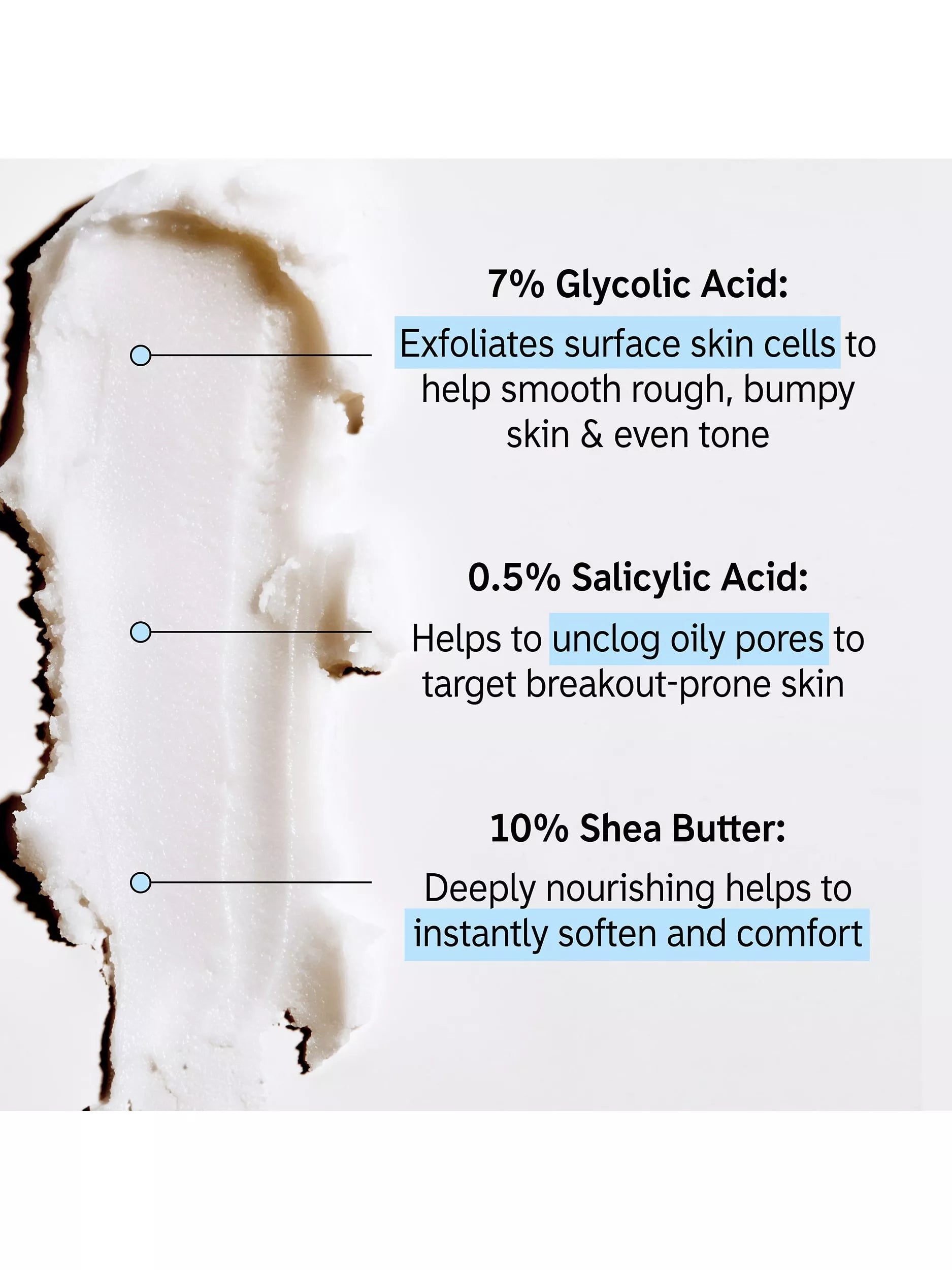 The INKEY List glycolic acid body stick 45g, imported from the UK