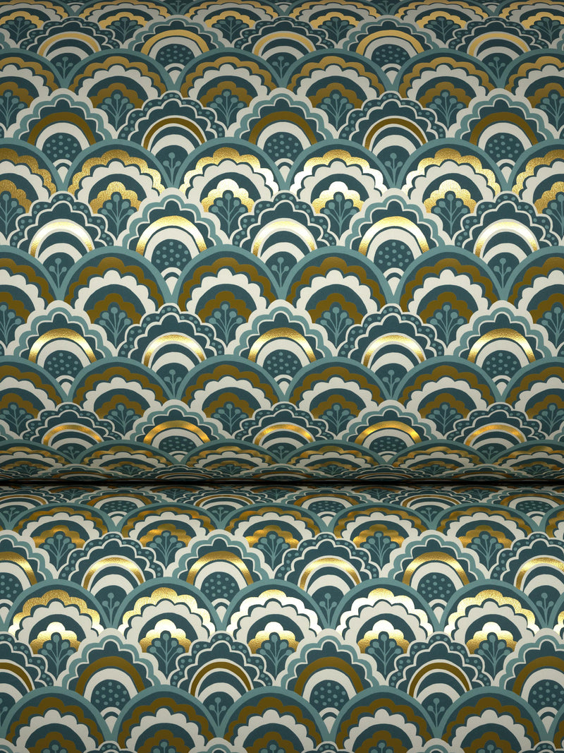 John Lewis Astra wallpaper dark peacock, UK version