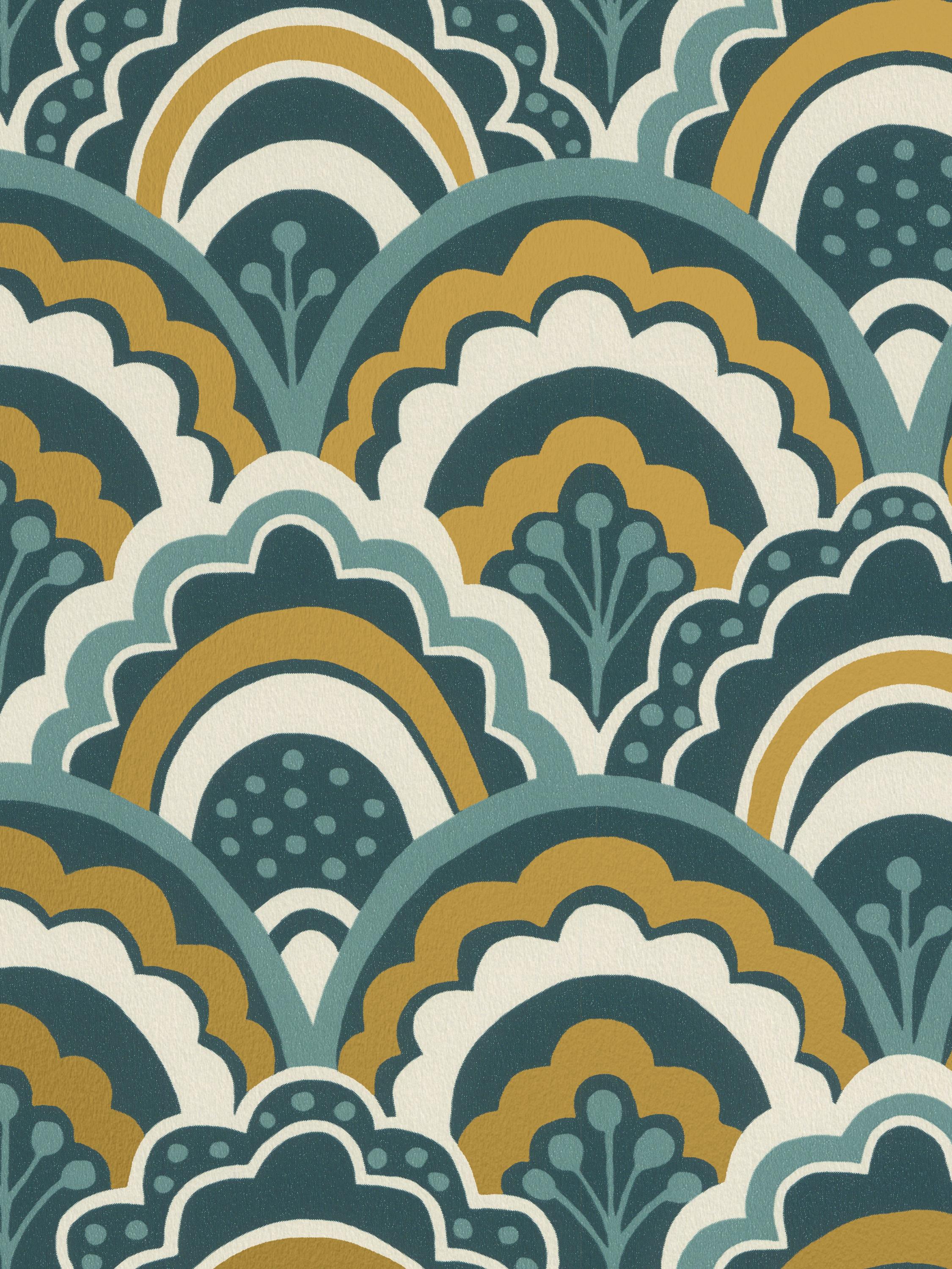 John Lewis Astra wallpaper dark peacock, UK version