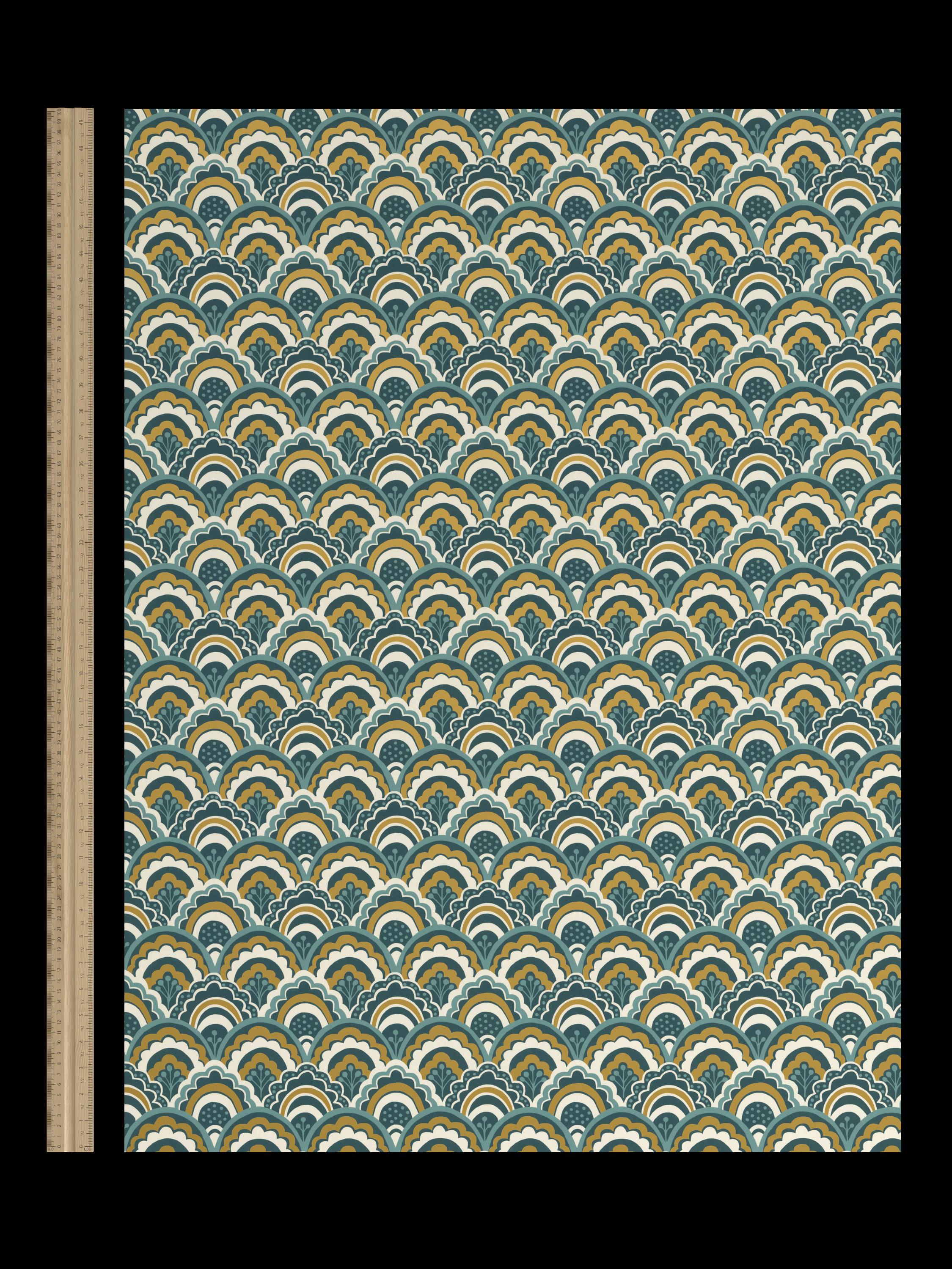 John Lewis Astra wallpaper dark peacock, UK version
