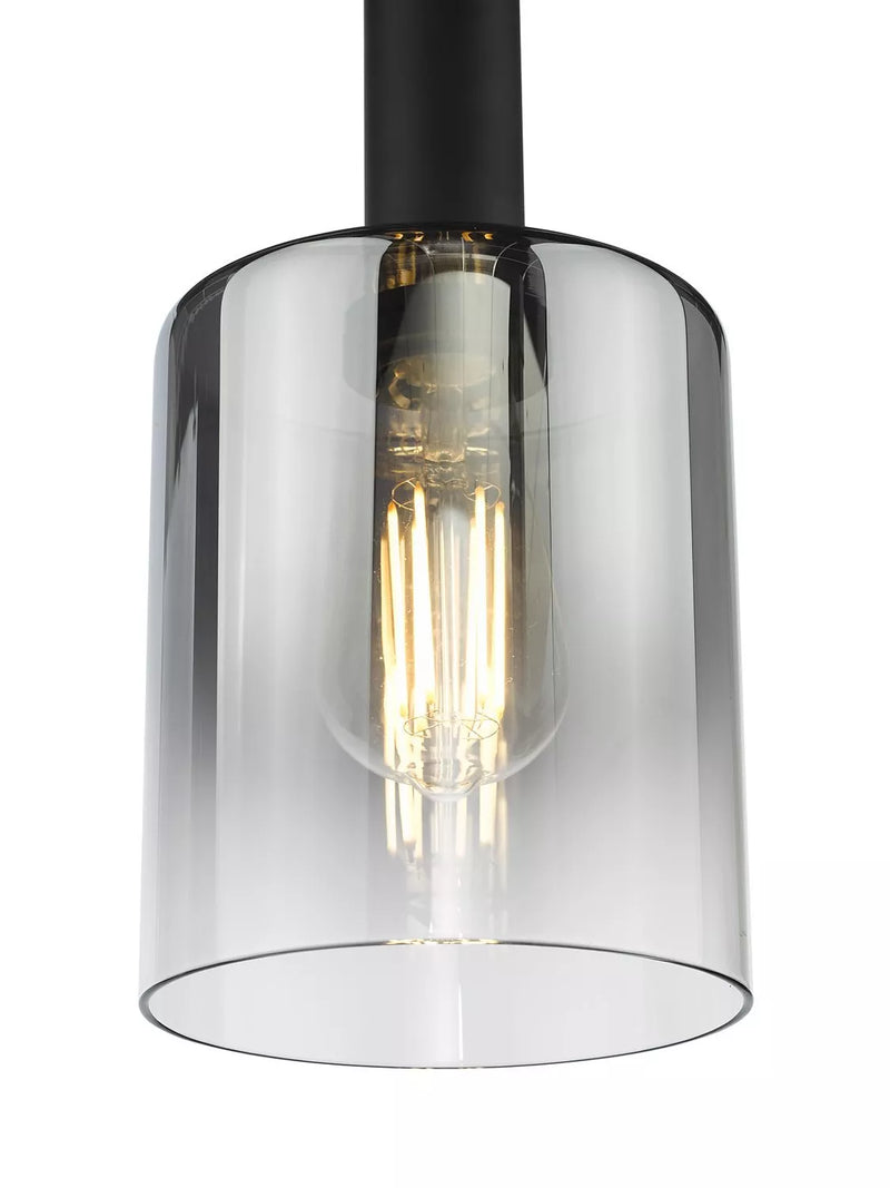 Där Savannah pendant ceiling light black smoked glass - British product