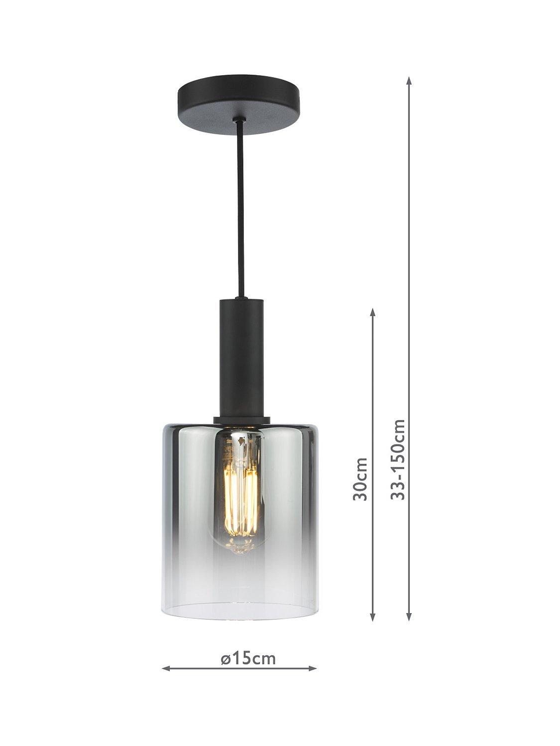 Där Savannah pendant ceiling light black smoked glass - British product