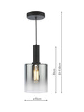 Där Savannah pendant ceiling light black smoked glass - British product
