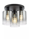 Där Savannah flush ceiling light black smoked, UK version
