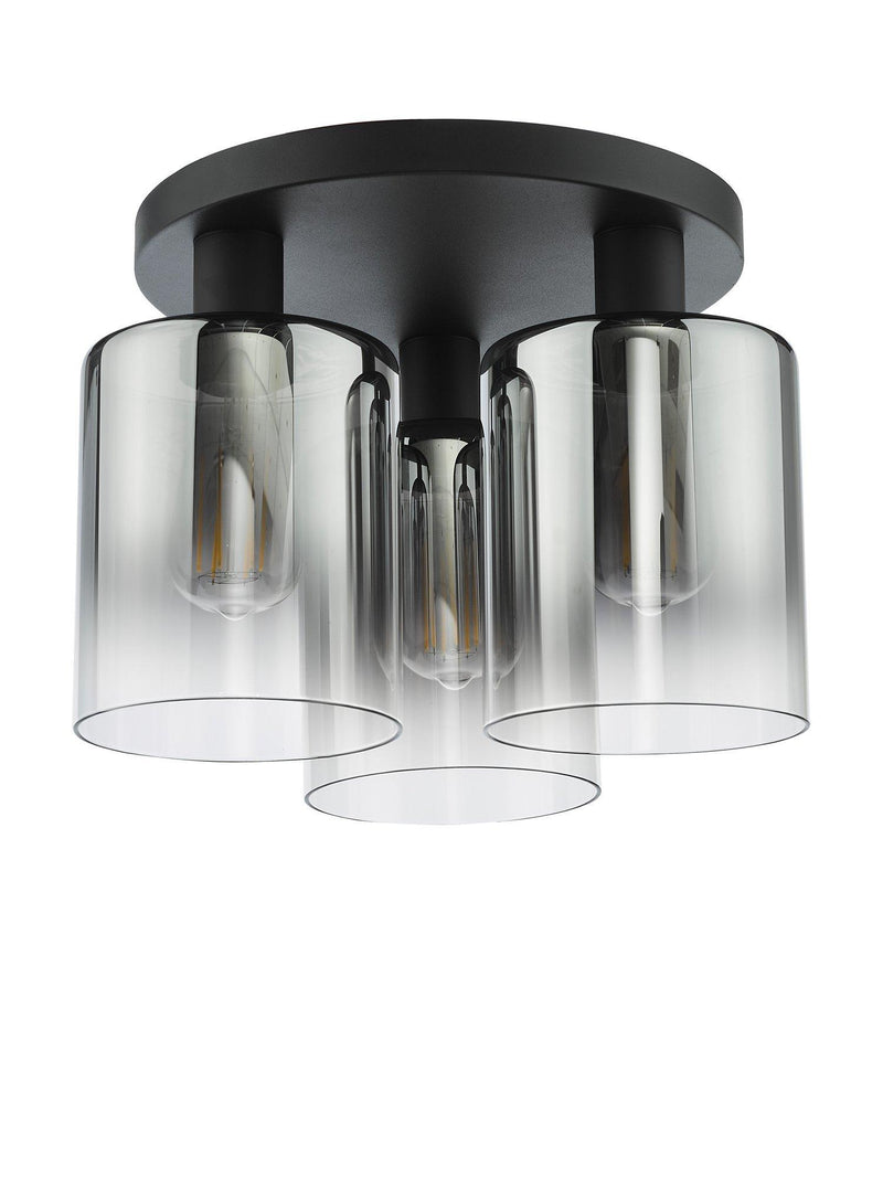 Där Savannah flush ceiling light black smoked, UK version