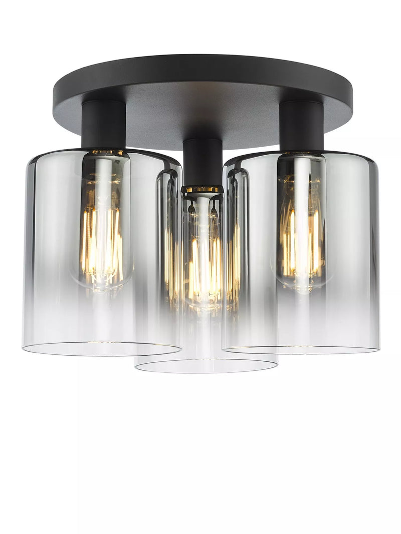 Där Savannah flush ceiling light black smoked, UK version