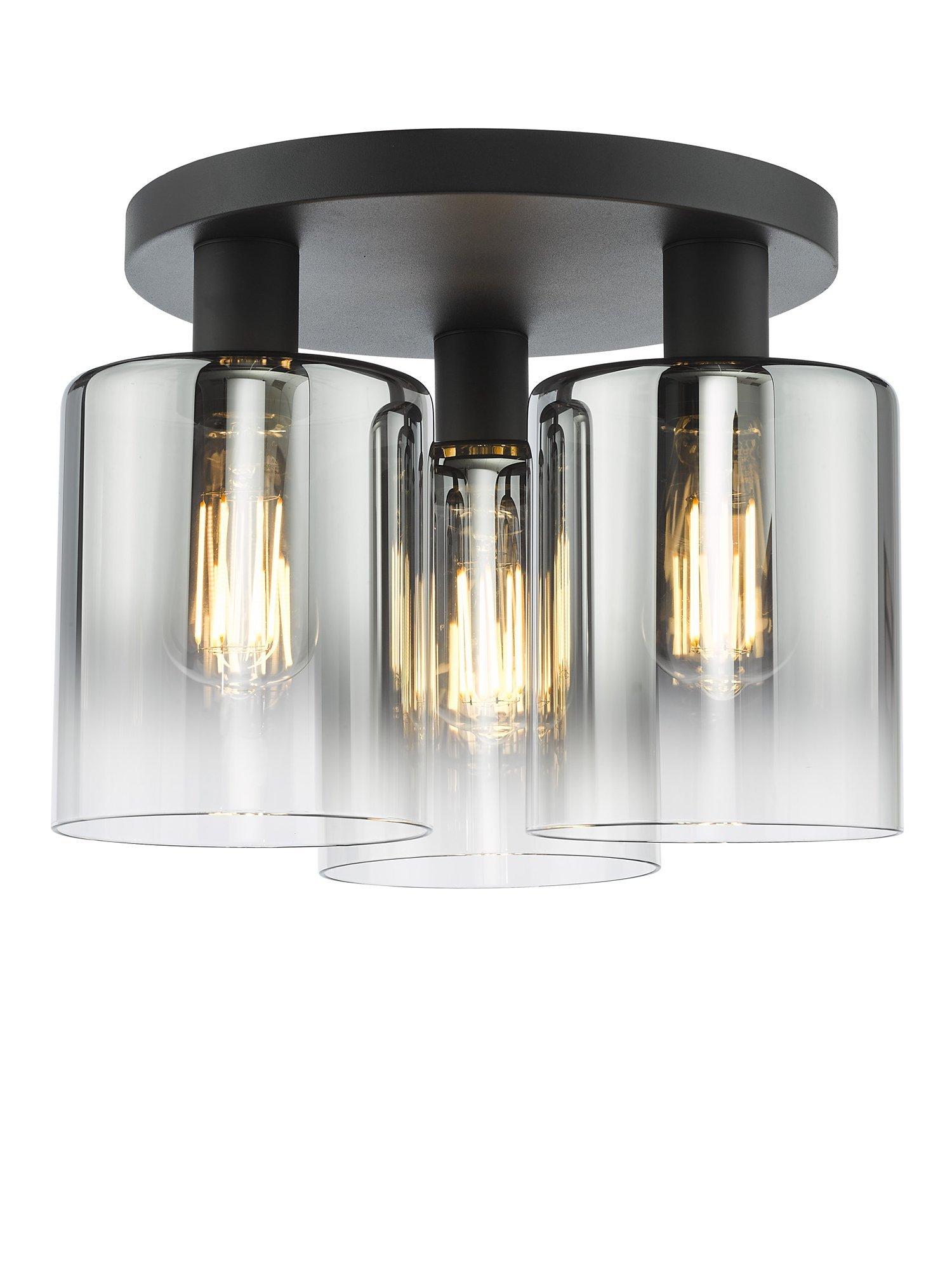 Där Savannah flush ceiling light black smoked, UK version
