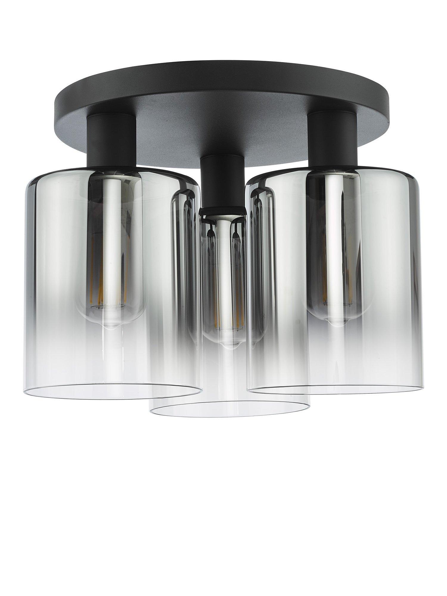 Där Savannah flush ceiling light black smoked, UK version