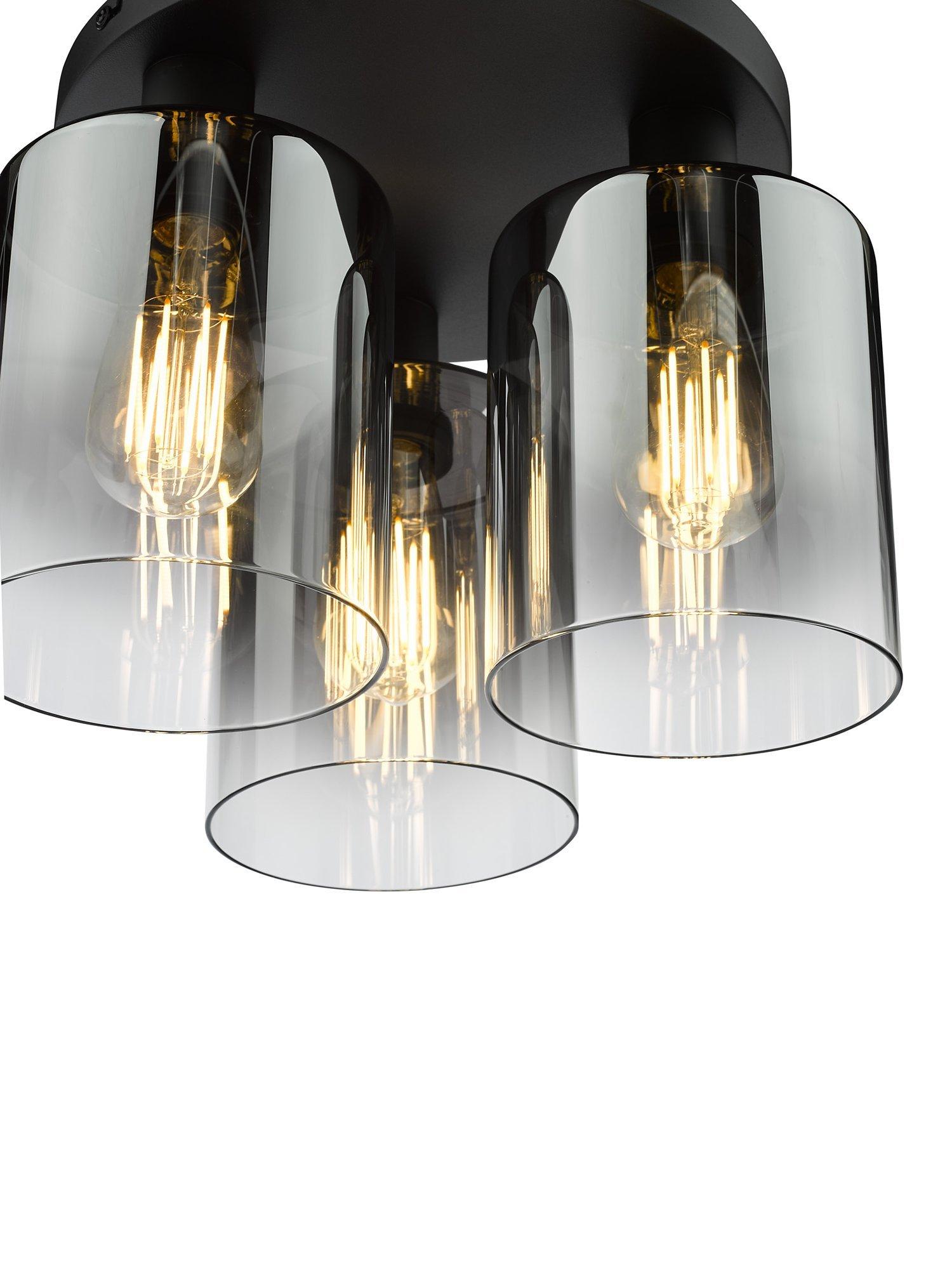 Där Savannah flush ceiling light black smoked, UK version