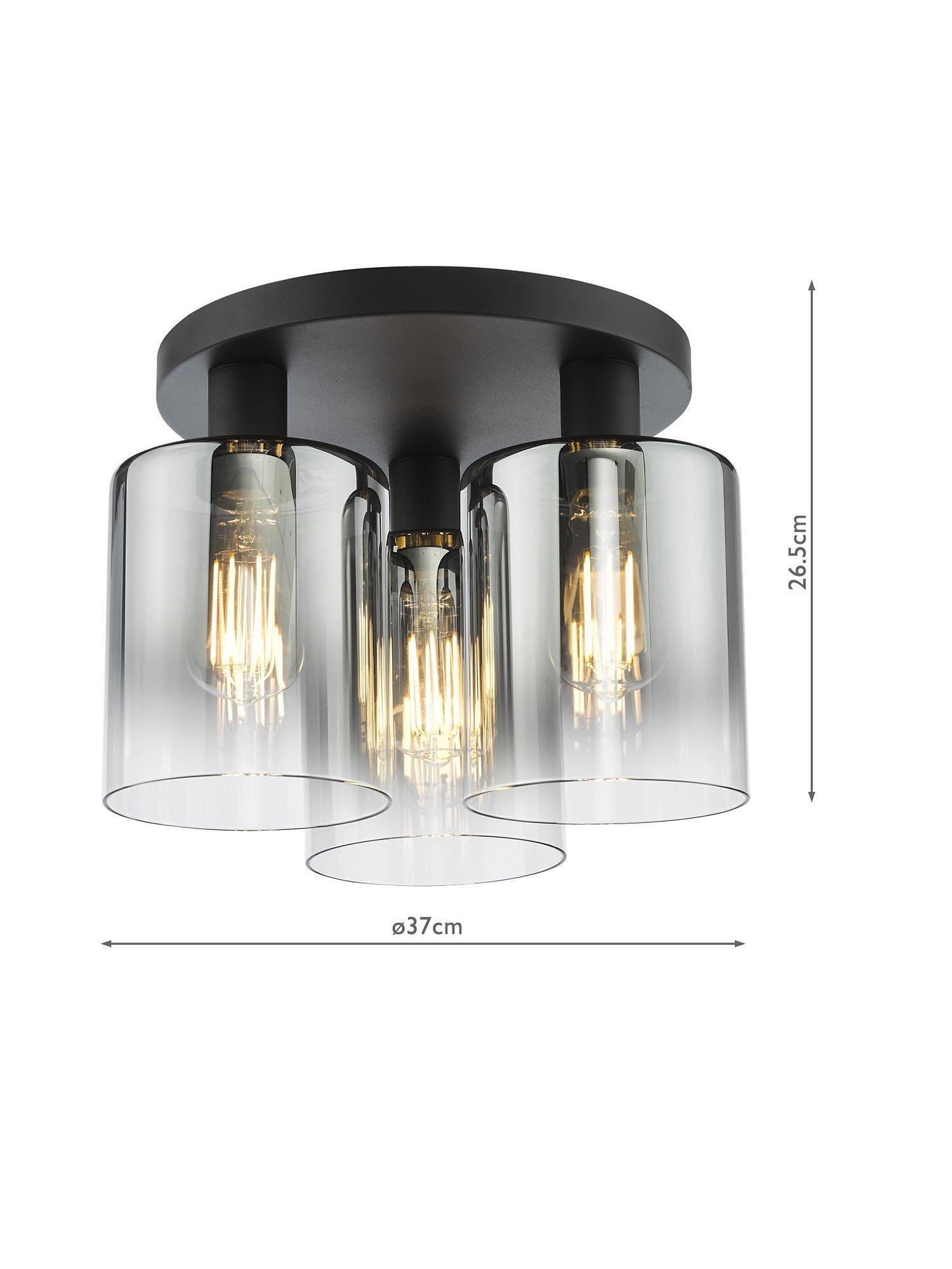 Där Savannah flush ceiling light black smoked, UK version