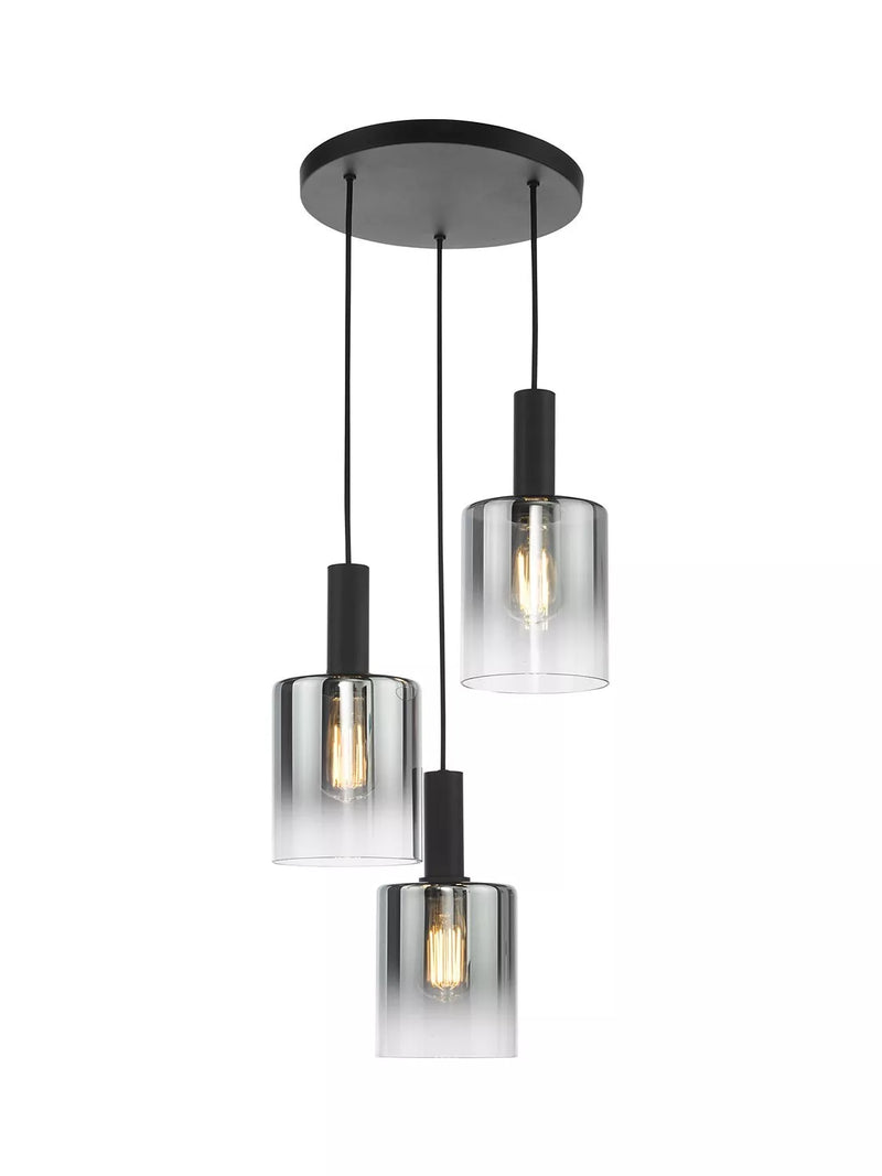 Där Savannah 3 pendant cluster light black smoked - British product
