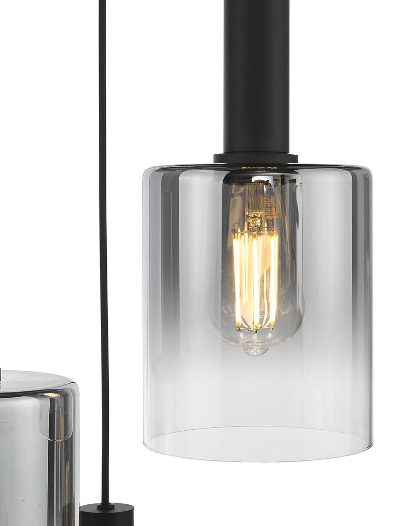 Där Savannah 3 pendant cluster light black smoked - British product