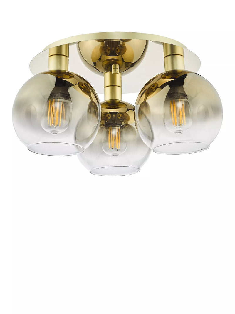 Där Lycia flush ceiling light in gold and ombre - British product