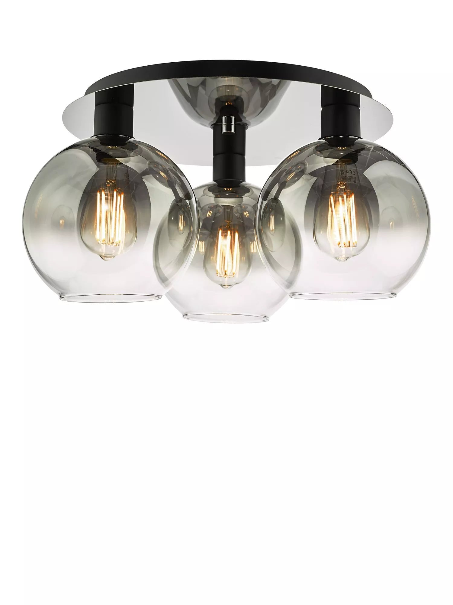 Där black ombre flush ceiling light - British product
