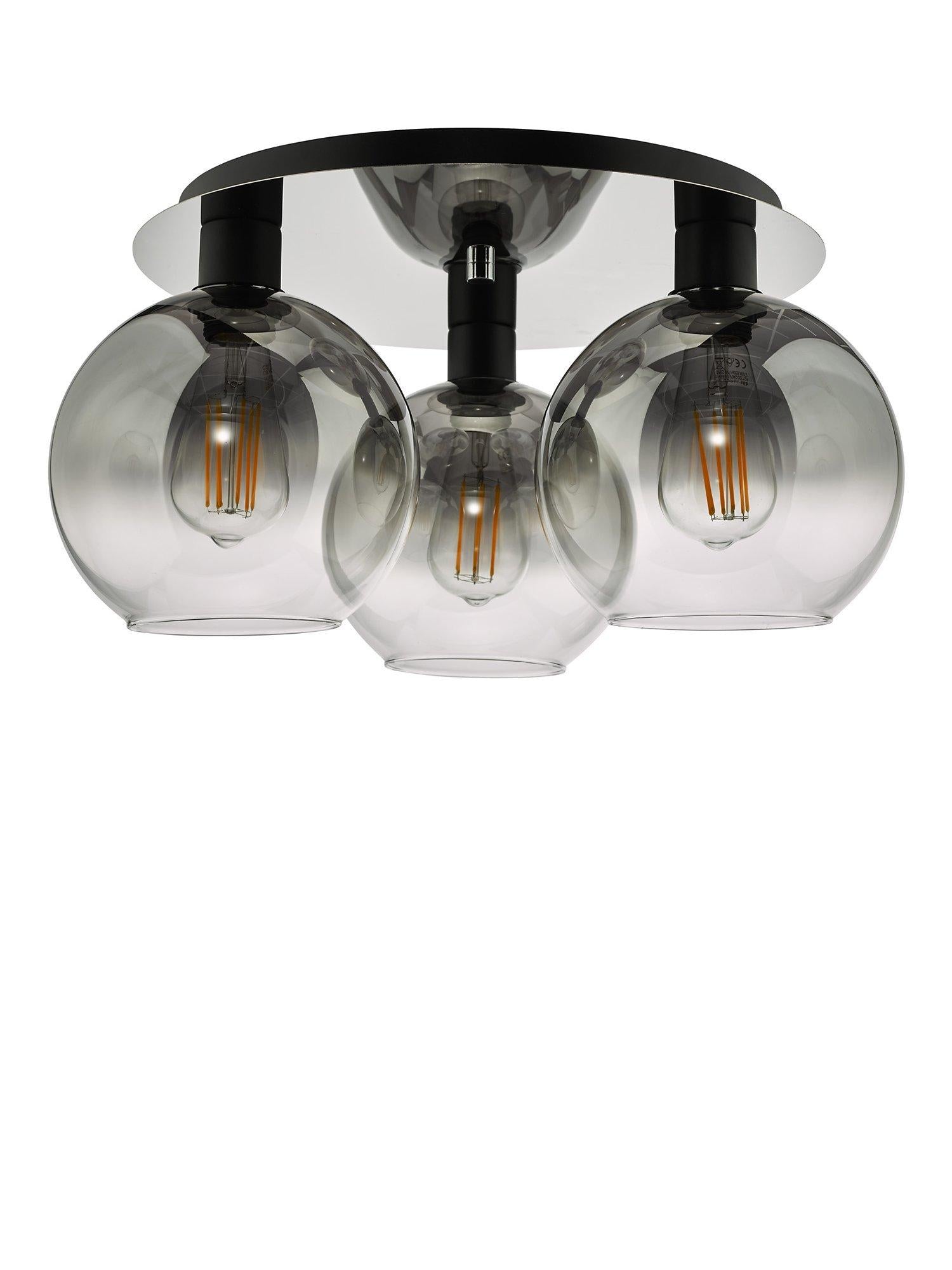 Där black ombre flush ceiling light - British product