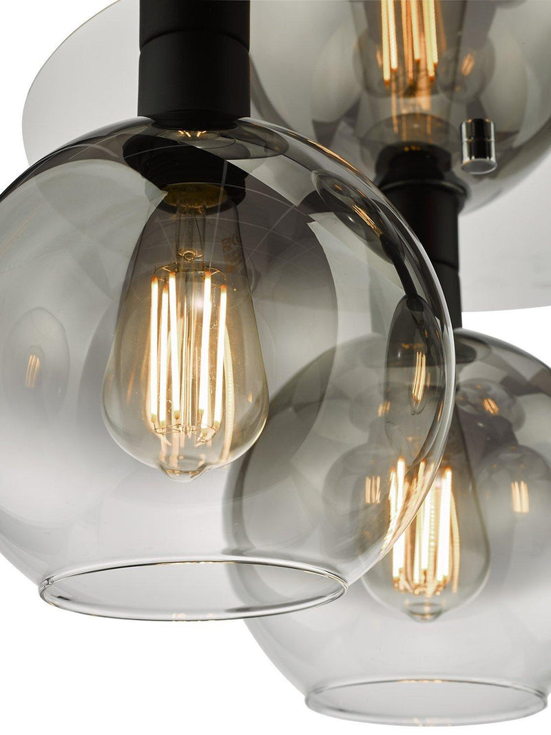 Där black ombre flush ceiling light - British product