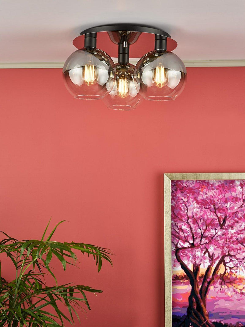 Där black ombre flush ceiling light - British product