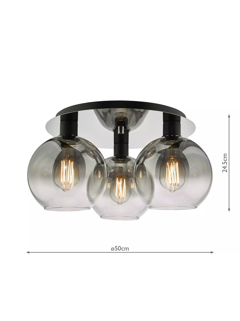 Där black ombre flush ceiling light - British product