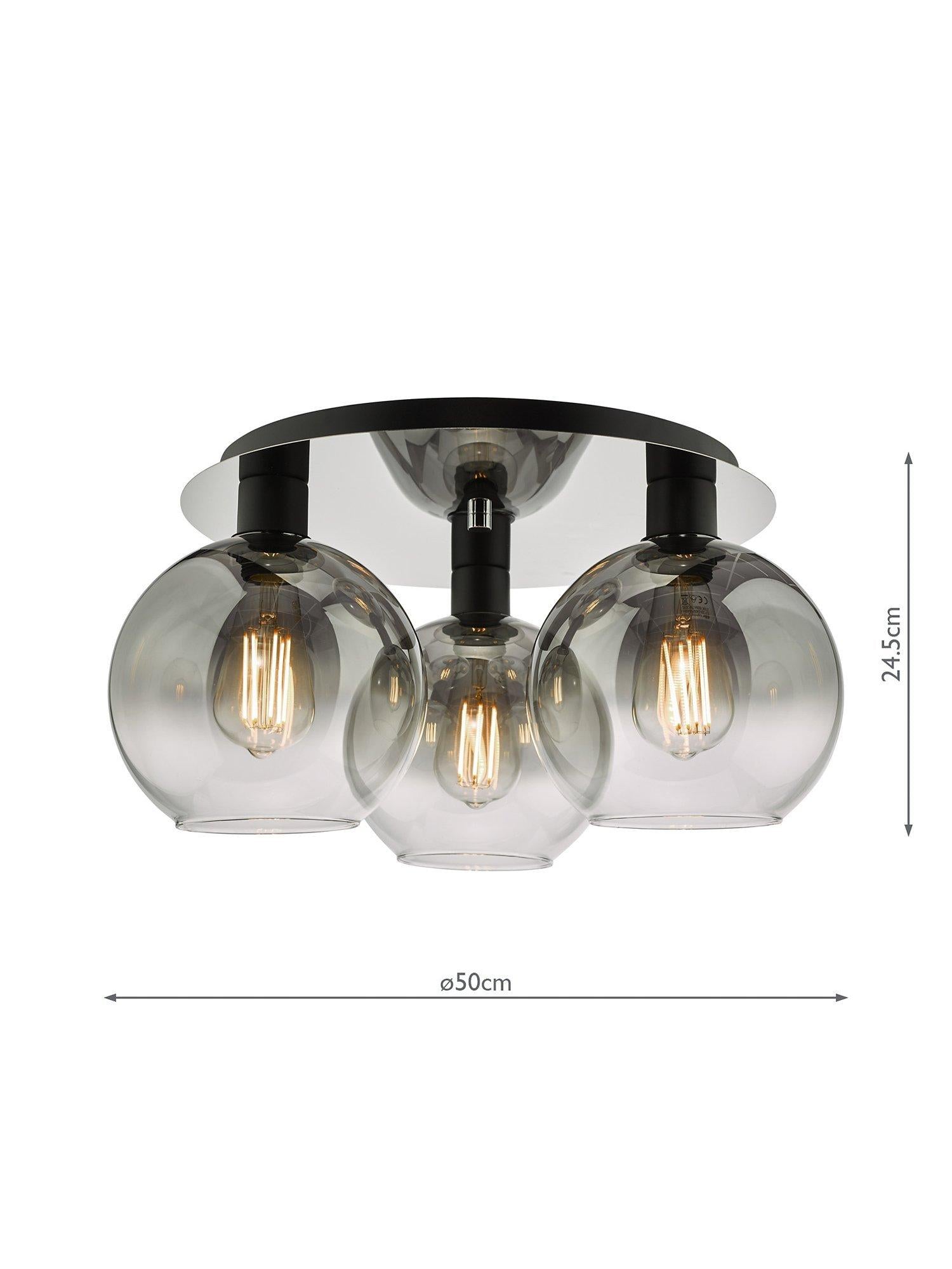 Där black ombre flush ceiling light - British product