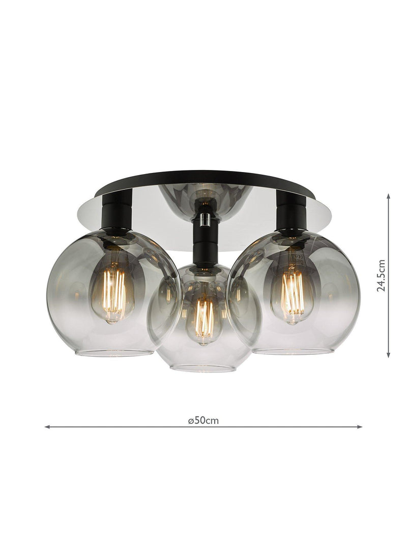Där black ombre flush ceiling light - British product