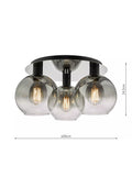Där black ombre flush ceiling light - British product